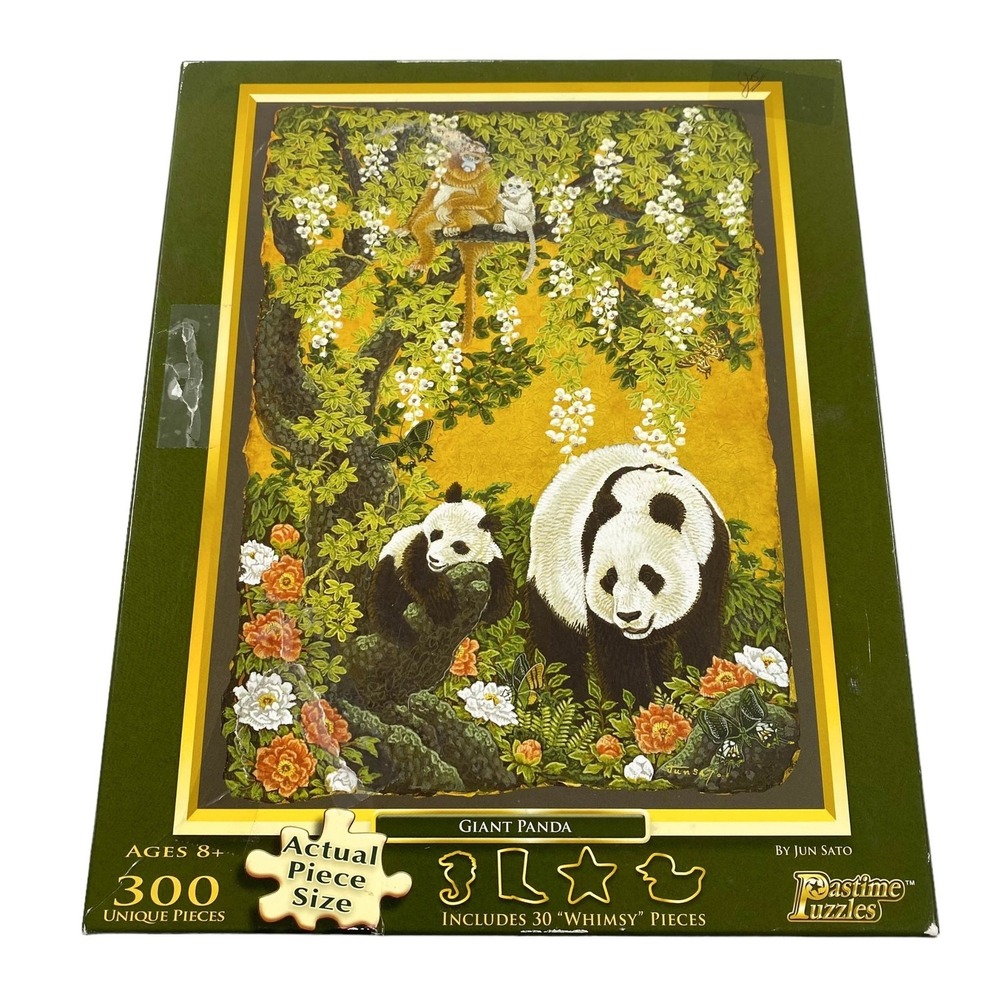 Pastime Puzzles Giant Panda 300 Large Format Pieces Whimsy Puzzle Jun Sato 17123